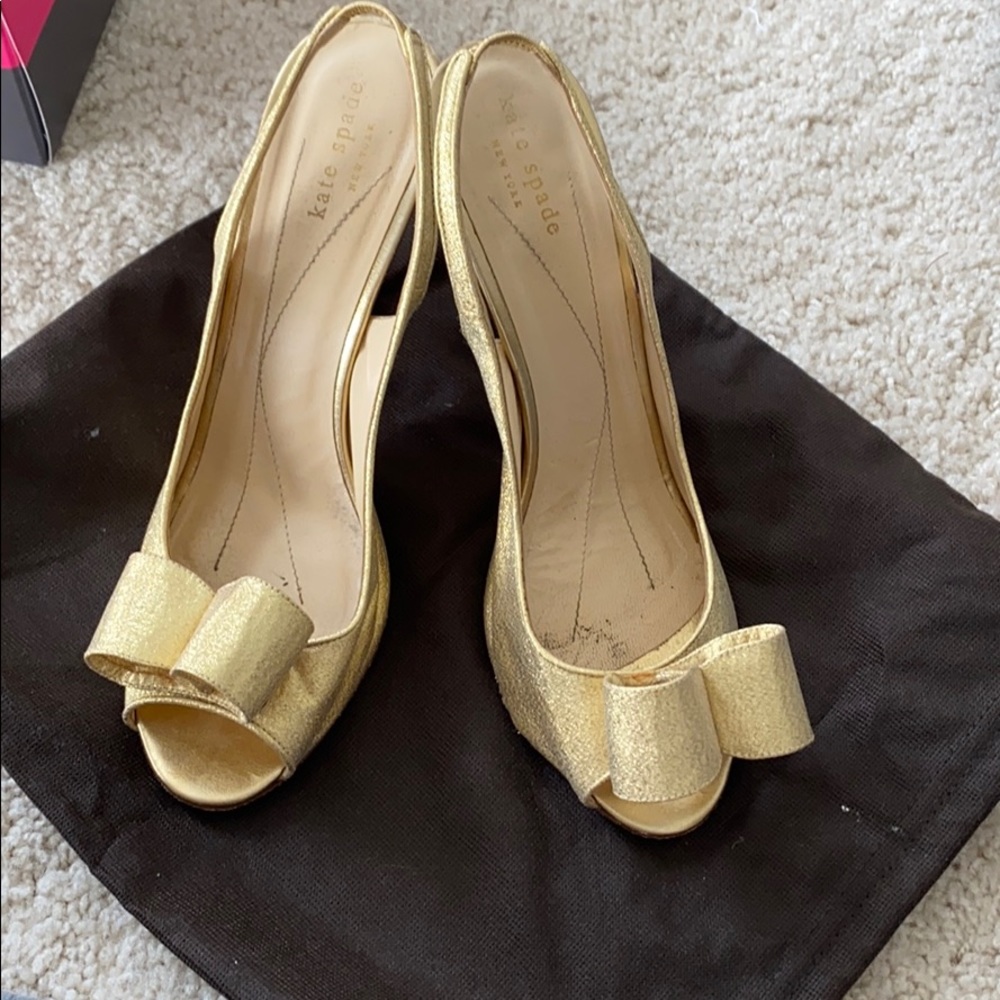 Kate spade peep toe bow pumps